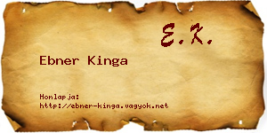 Ebner Kinga névjegykártya